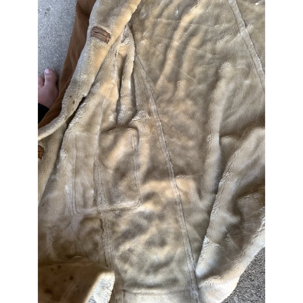 Route 66 Faux Shearling Coat Mens L‎ Brown Sherpa Lined Western Jacket